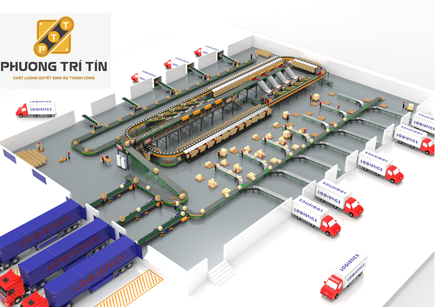 băng chuyền phân loại hàng hóa