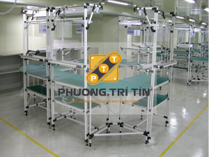 bàn thao tác ống thép bọc nhựa