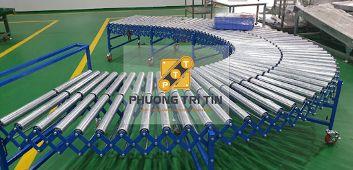 băng tải con lăn xếp linh hoạt